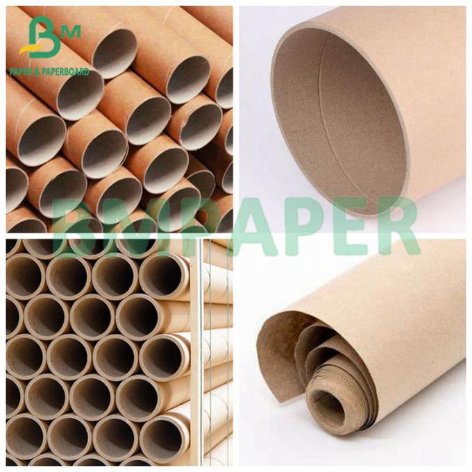 60gsm No Paper Dust Brown Bobbin Fibre Core Kraft Paper For Tape Pipe