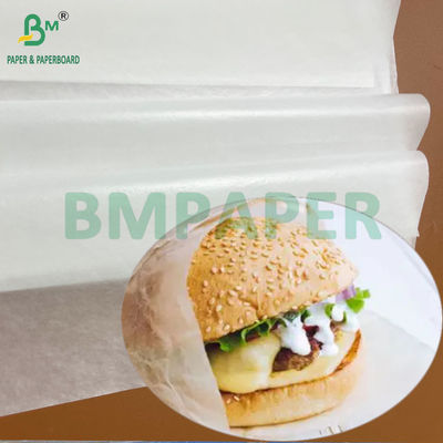 Oil-resistant 30grs 35grs White Wax Paper for Packing Sandwichs Hamburgers