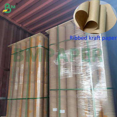 50g 60g 1 Side MG Brown Ribbed Kraft Paper For Food Package 60cm Wide