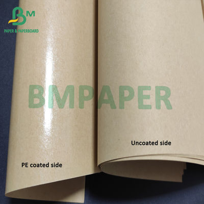 Single PE Coated Cup Stock Paper , Brown Kraft Paper 70g + 15g PE Food Grade
