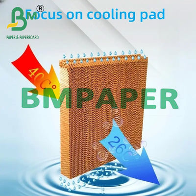 95g Brown Color Cellulose Paper Cooling Pad Wall For Poultry House Cooling System