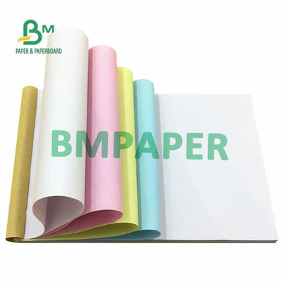 55gsm NCR Carbonless Paper White Yellow Red Blue Color Invoice Paper Black Image