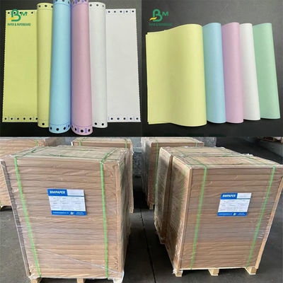 55gsm NCR Carbonless Paper White Yellow Red Blue Color Invoice Paper Black Image