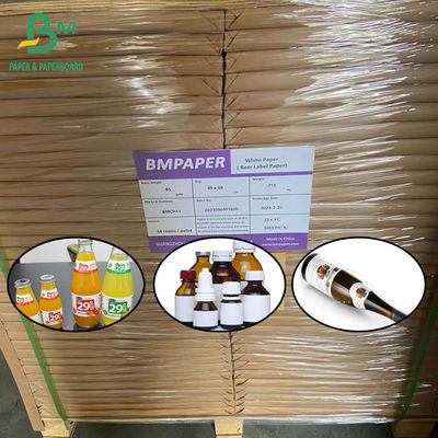65gsm White Paper For Beer Or Bottle Label 49 X 68cm 40 X 68 Cm High Wet Strength Paper Sheet