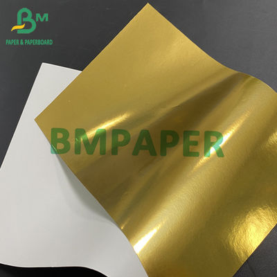 Golden Metallized Label Paper For Beer Bottle Label Wet Strength Eco - Friendly Lightweight Paper