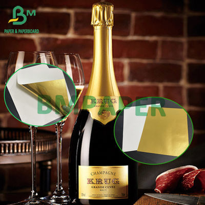 Golden Metallized Label Paper For Beer Bottle Label Wet Strength Eco - Friendly Lightweight Paper