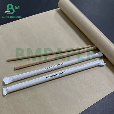 60gsm 120gsm Food Grade Waterproof White Brown Kraft Straw Paper
