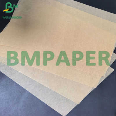 40gsm One Side Glossy Oilproof MG Unbleached Brown Ribbed Kraft Paper Sheets