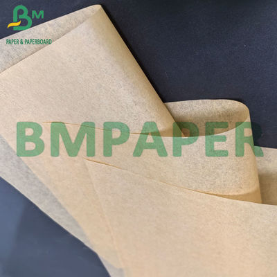 40gsm One Side Glossy Oilproof MG Unbleached Brown Ribbed Kraft Paper Sheets