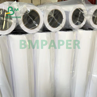 20lb Uncoated CAD Paper Roll For Inkjet Printers 36'' X 500' 3'' Core Bright White