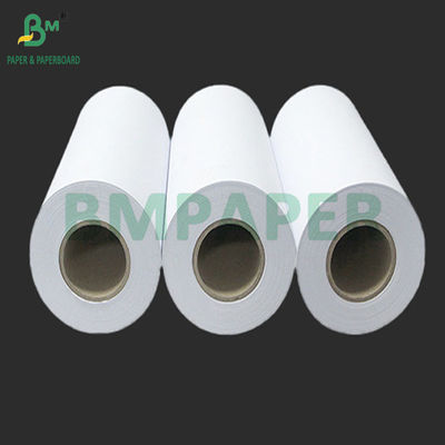 20LB  Wide Format Uncoated White Bond Paper Roll For Inkjet Printers 24&quot; X 150'
