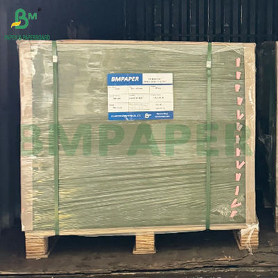 Glossy Laminated Green Paperboard Grey Back 1.2mm 1.4mm For Folders