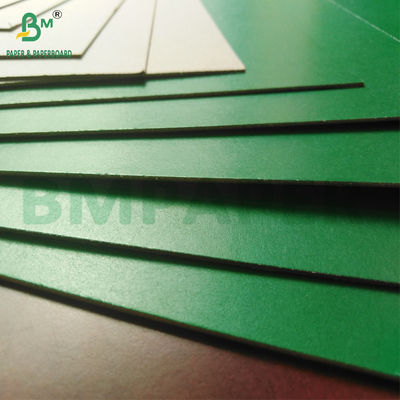 Glossy Laminated Green Paperboard Grey Back 1.2mm 1.4mm For Folders