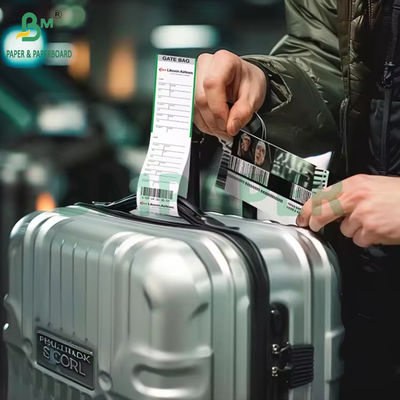 70gsm Thermal Label Airline Adhesive Luggage Tag Paper 53.9cm X 5.5cm