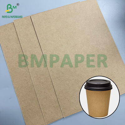 Kraft Board 320g + 20g PE Natural Brown Food Cup Paper 32" Reels  3" Core 32 1 Meter Outer Diameter