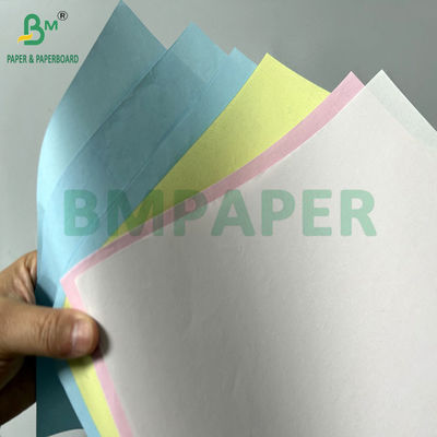 75gr 21.6 x 27.9cm NCR Carbonless Paper With CFB Pink Blue Yellow