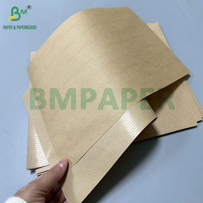 60gram 30in Width 1 Side MG Pure Brown Ribbed Kraft Paper For Package