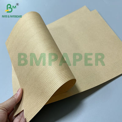 60gram 30in Width 1 Side MG Pure Brown Ribbed Kraft Paper For Package