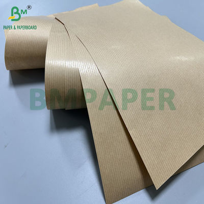 60gram 30in Width 1 Side MG Pure Brown Ribbed Kraft Paper For Package
