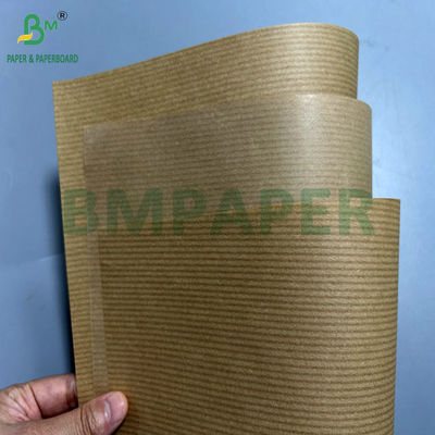 60gsm 70gsm 70x 100cm Brown Coated 1 Side Ribbed Kraft Paper For Food Wrap Bags