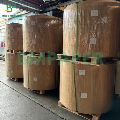 50gsm 60gsm One Side Glossy Brown Striped Kraft Paper For Packing Food