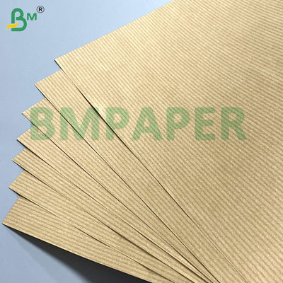 60gsm Smooth One Side Glossy Brown Striped Kraft Paper For Packing Food Crafts / DIY