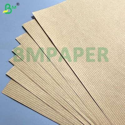 60gsm Smooth One Side Glossy Brown Striped Kraft Paper For Packing Food Crafts / DIY