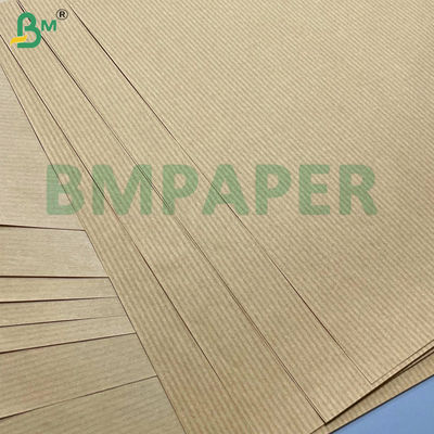 50gsm 60gsm 70gsm Lightweight Tear-Resistant Brown Striped Kraft Paper One Side Gloss Excellent  For Flower packaging Bread packaging