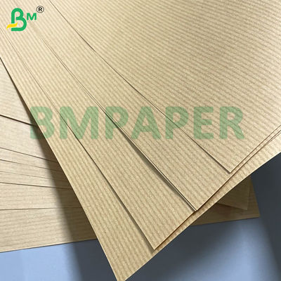 50gsm 60gsm 70gsm Lightweight Tear-Resistant Brown Striped Kraft Paper One Side Gloss Excellent  For Flower packaging Bread packaging