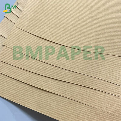 50gsm 60gsm 70gsm Lightweight Tear-Resistant Brown Striped Kraft Paper One Side Gloss Excellent  For Flower packaging Bread packaging