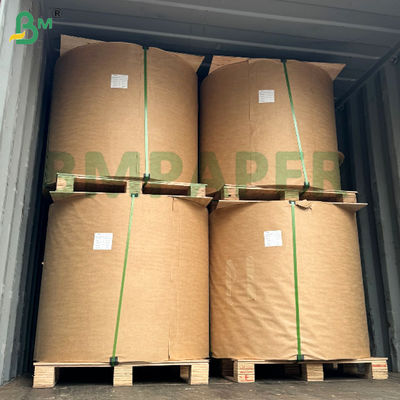 50gsm 60gsm 70gsm Lightweight Tear-Resistant Brown Striped Kraft Paper One Side Gloss Excellent  For Flower packaging Bread packaging