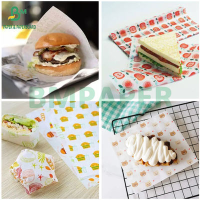 BPA Free Biodegradable 30GSM 40GSM Waxed Deli Paper for Burgers Wrapping