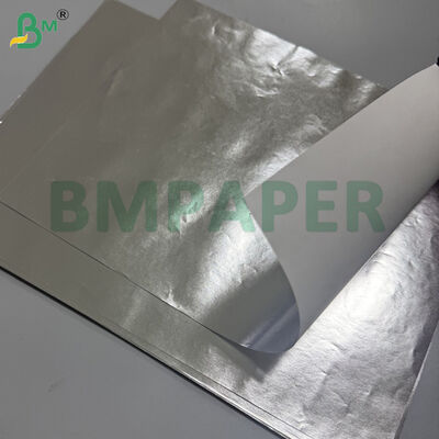 1/s Bright Silver Metalised Paper White Back Food Grade Sheets 70g 800mm X 1000mm
