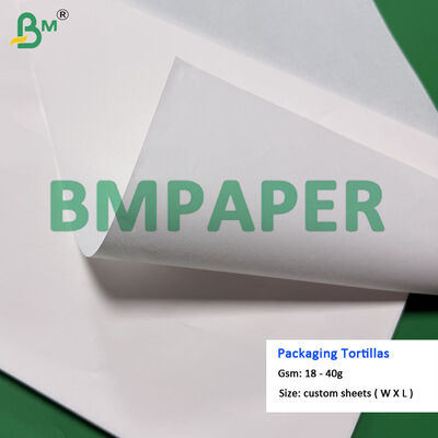 20gsm 25gsm Thin Separator Sheets For Tortillas , Food Grade Tortilla Wrapping Paper Onionskin Paper