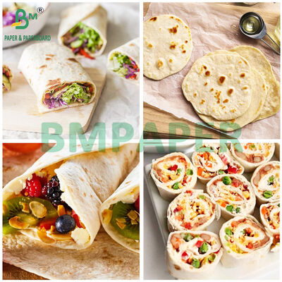 25gr 28gr 30gr 34gr Food Grade Moisture Proof White Tortillas Wrapping Paper