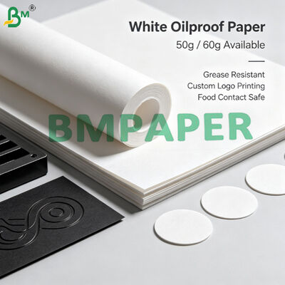 White Oilproof Paper 50g 60g Custom Logo Printing for Food Liners