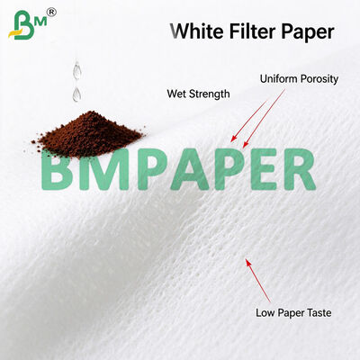 50gsm 54gsm White Coffee Filter Paper Roll Commercial Basket Brewers
